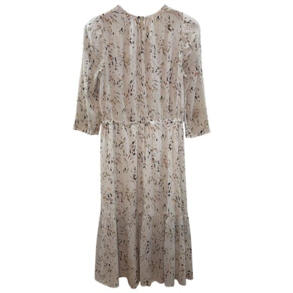 A New Day Tiered Midi Dress Terrazzo Print White Size Medium